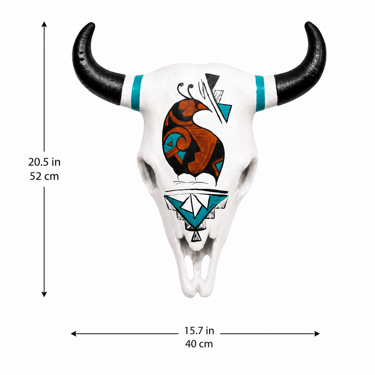 Hand Painted Southwestern Steer Skull Wall Hanging Decor