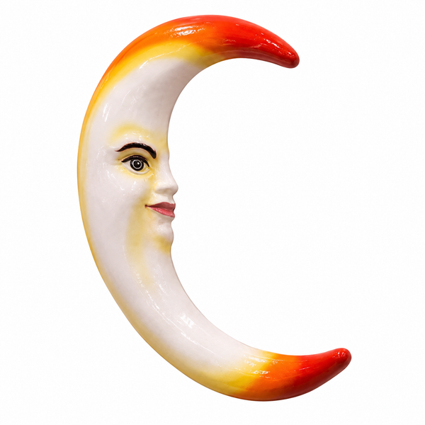 Crescent Moon Face Ceramic Wall Hanging Decor