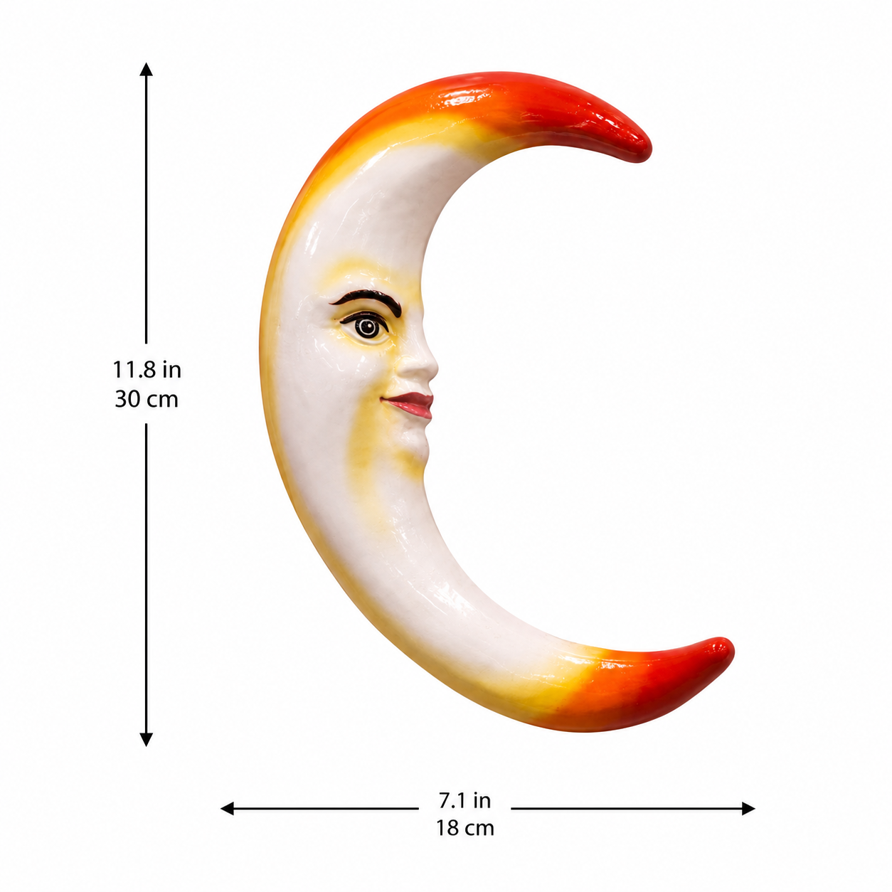 Crescent Moon Face Ceramic Wall Hanging Decor