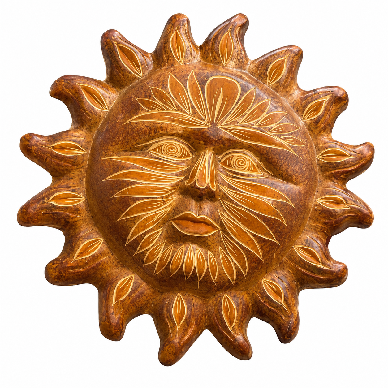 Terracotta Sun Face Ceramic Wall Hanging Decor
