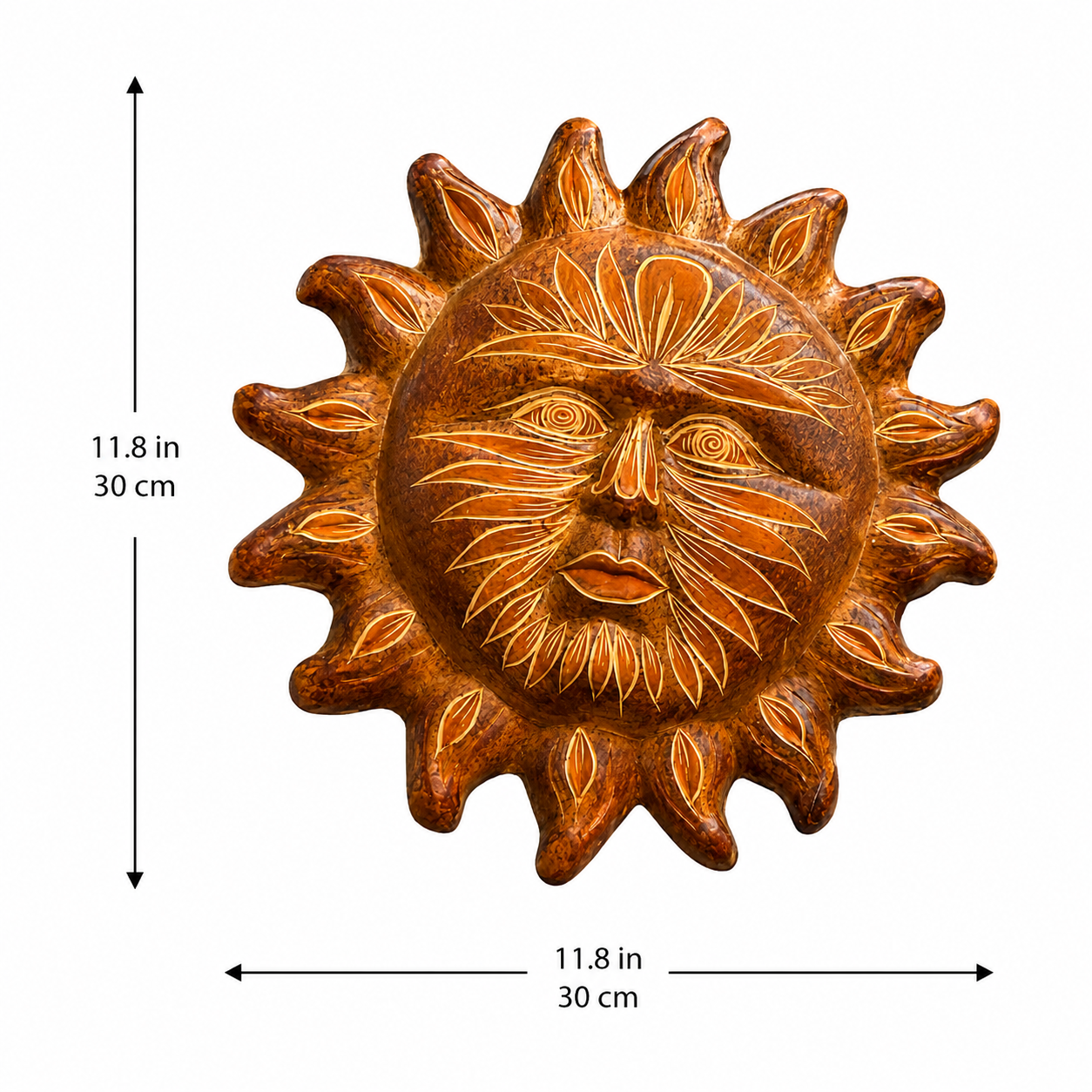 Terracotta Sun Face Ceramic Wall Hanging Decor