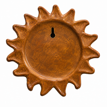 Terracotta Sun Face Ceramic Wall Hanging Decor