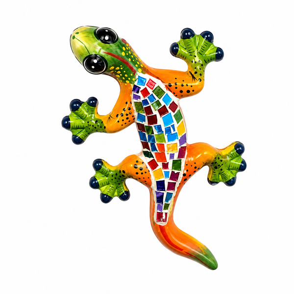 Mosaic Pattern Ceramic Gecko Wall Hanging Decor