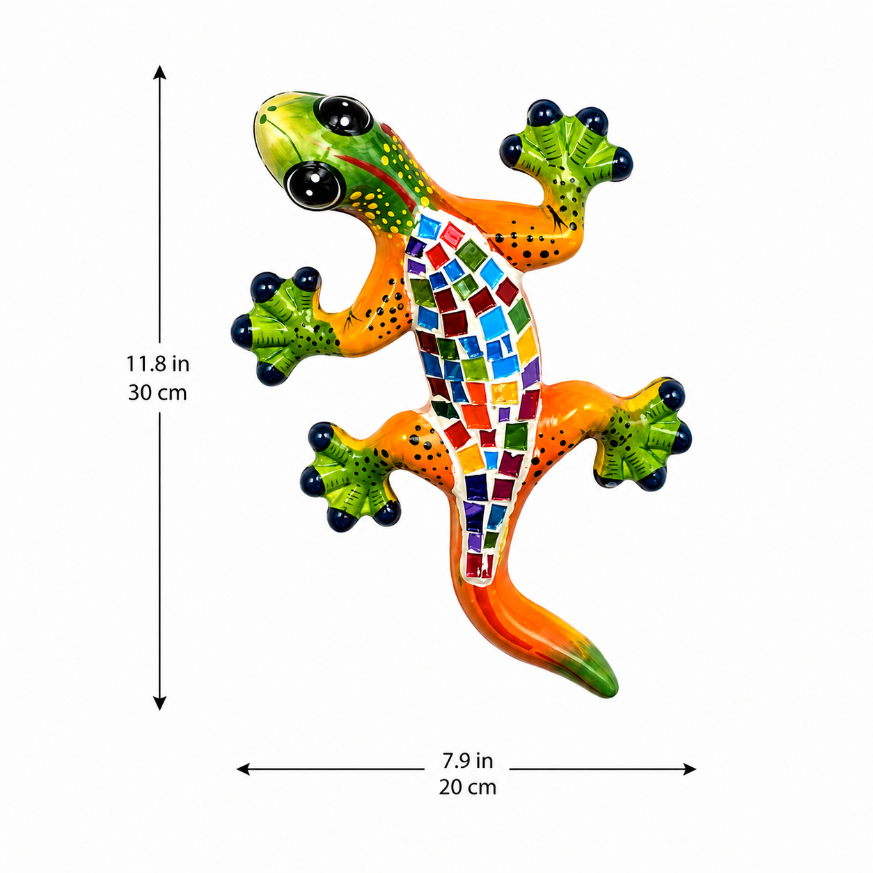 Mosaic Pattern Ceramic Gecko Wall Hanging Decor